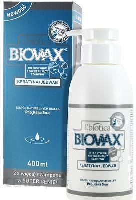 lbiotica biovax szampon do włosów z keratyną i jedwabiem 400ml