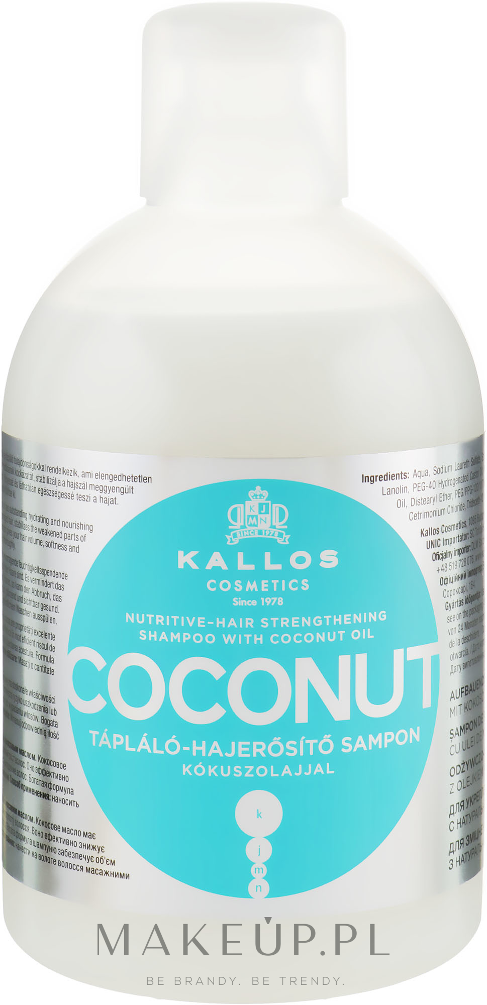 odżywczy szampon wzmacniający do włosów z olejem kokosowym kwc