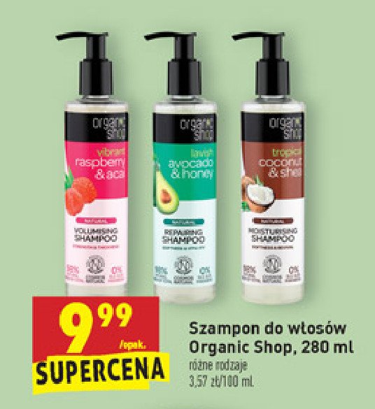 organic shop nawilżający szampon do włosów kokos i she