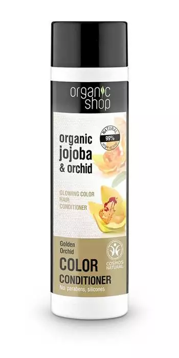 organic shop przywracająca blask odżywka do włosów farbowanych złota orchidea