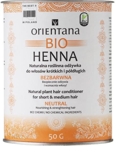orientana bio henna naturalna roślinna odżywka do włosów długich bezbarwna