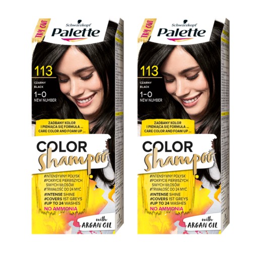 palette color shampoo szampon koloryzujący 113 czarny