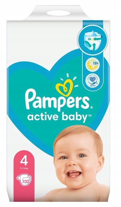 pampers active baby 4 132 szt