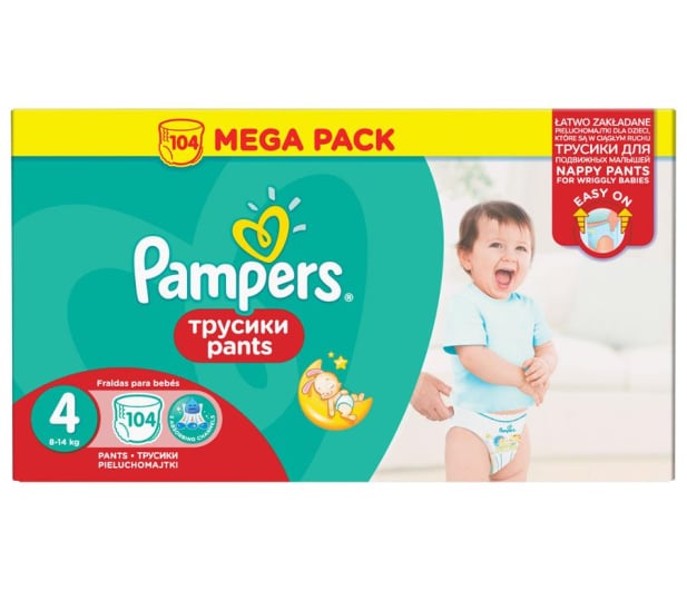 pampers pieluchomajtki pants 4 maxi 104