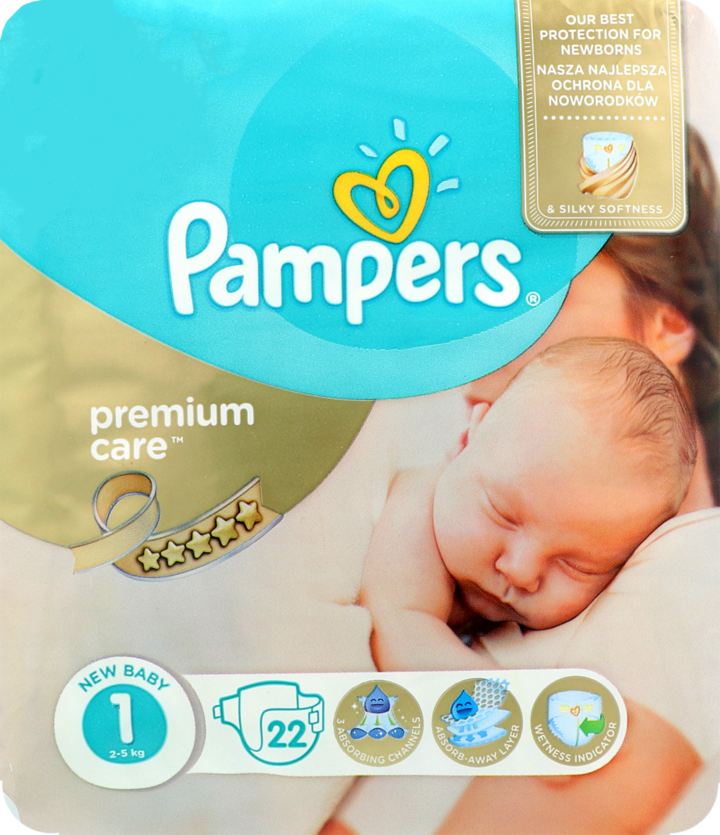 pampers premium care 1 newborn 22 sztuki cena