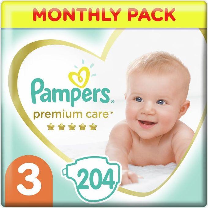 pampers premium care 3 204 sztuki