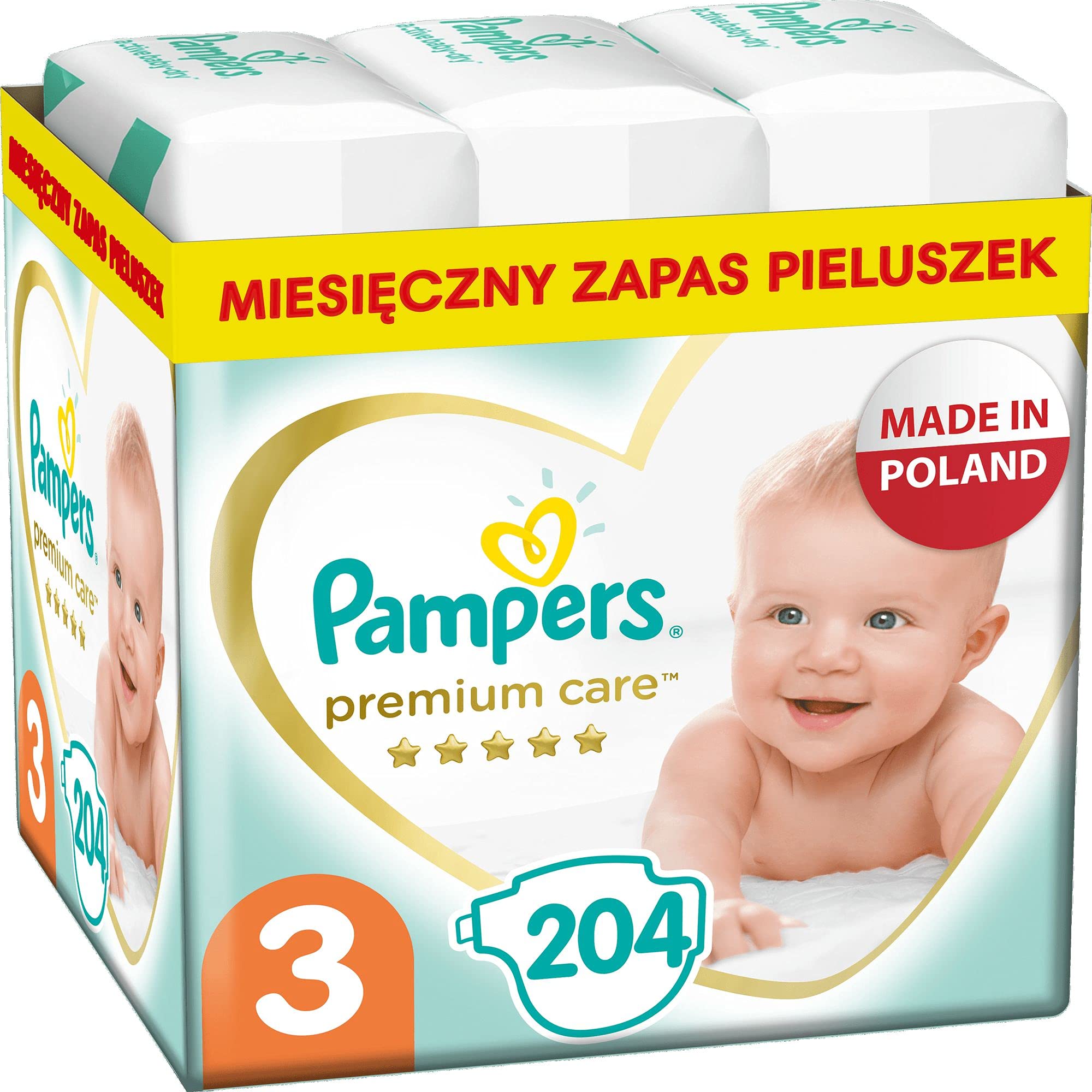 pampers premium care 3 midi 204 szt 5-9 kg