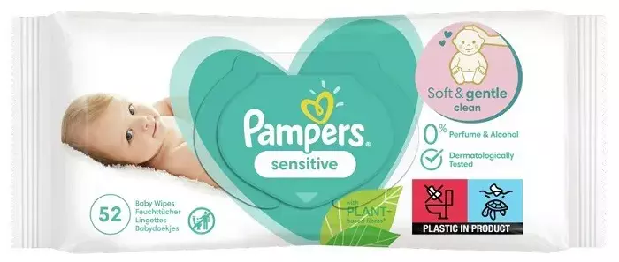 pampers sensitive chusteczki dla niemowląt 1x56 sztuk