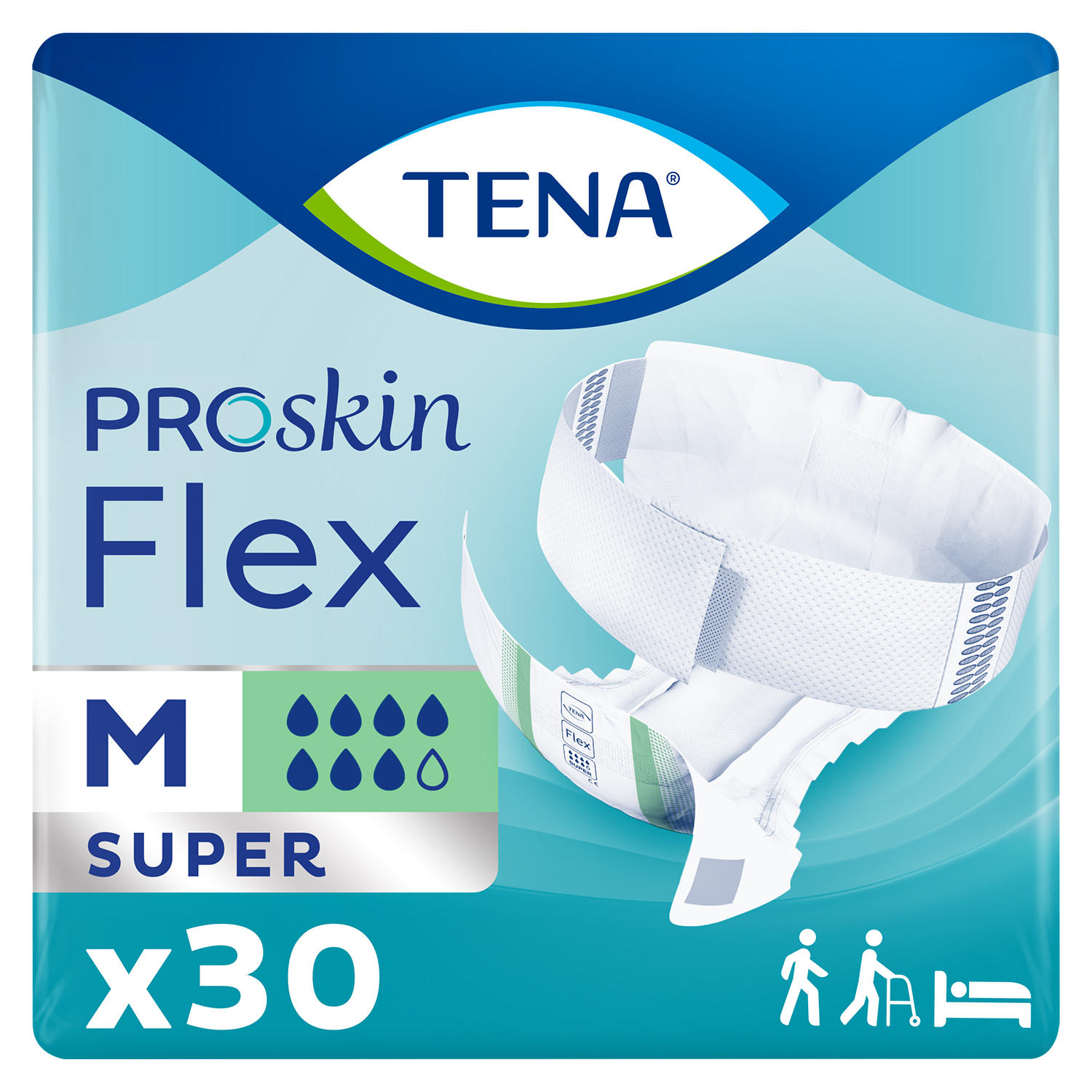 pieluchomajtki tena flex proskin super medium 71-102 cm 30 sztuk