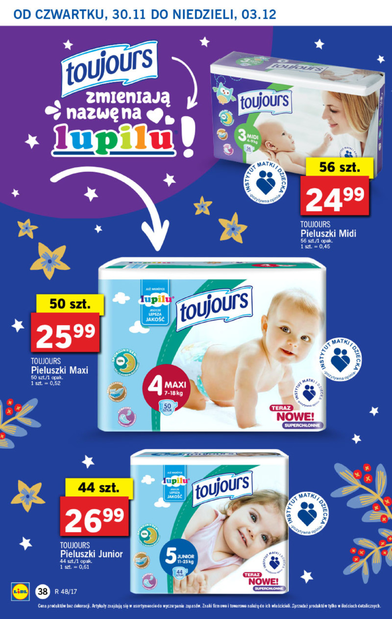 pieluchy lidl toujours promocja