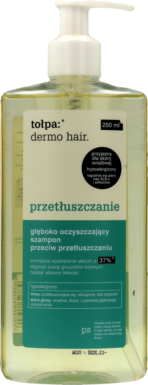 tołpa dermo hair głęboko oczyszczający szampon przeciw przetłuszczaniu 250 ml