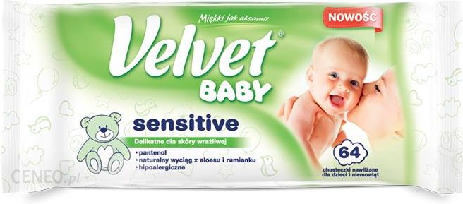 velvet baby sensitive chusteczki nawilżane aloes rumianek hipoalergicz