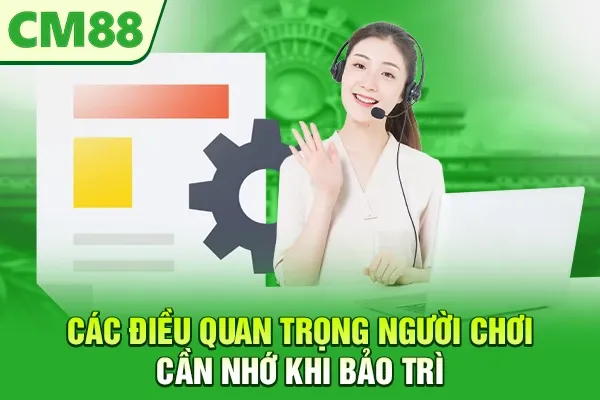 Các điều quan trọng người chơi cần nhớ khi bảo trì